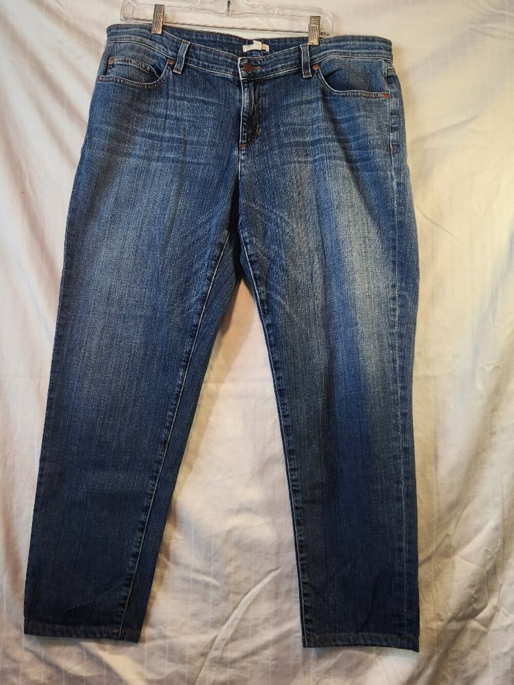 Eileen Fisher Organic Cotton Stretch Straight Leg Jeans Size 12 Blue